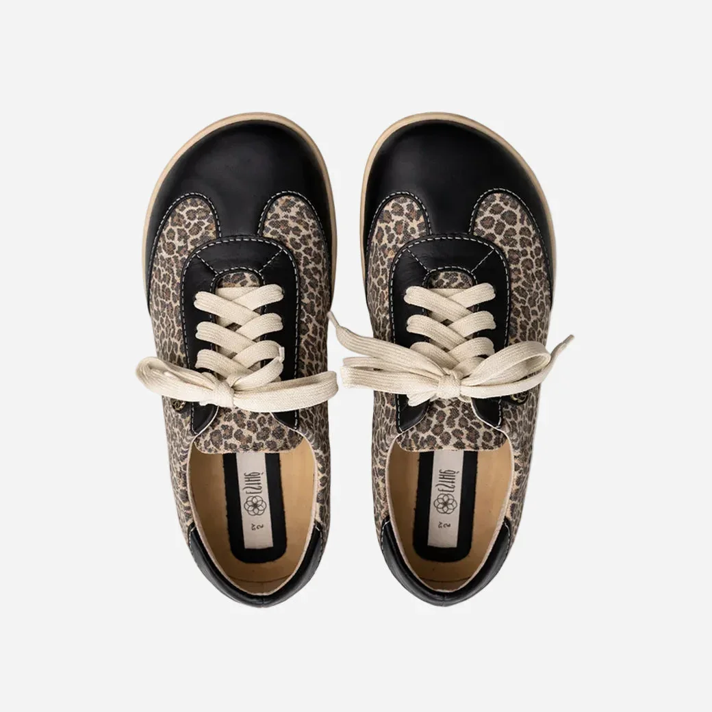 Esthe Wing Tip Unisex Barefoot Sneaker Black Satin - Image 4